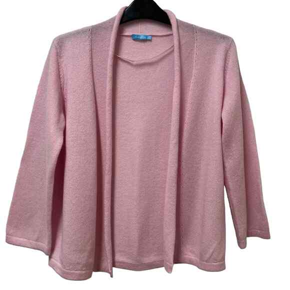 J. McLaughlin Sweaters - J. McLaughlin Pale Pink Clemson Cashmere Open Cardigan Size XS